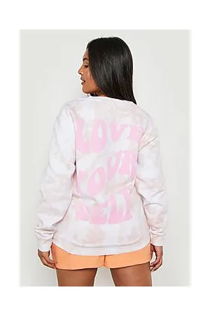Boohoo Plus Love Yourself Tie Dye Sweatshirt