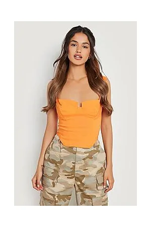 Boohoo Wide Strap Bengaline Corset Top