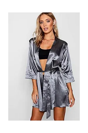 Boohoo Satin Kimono Robe