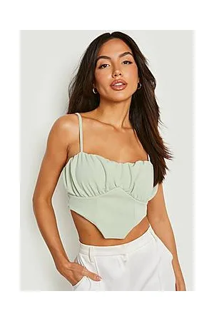 Boohoo Ruched Bust Strappy Corset Top