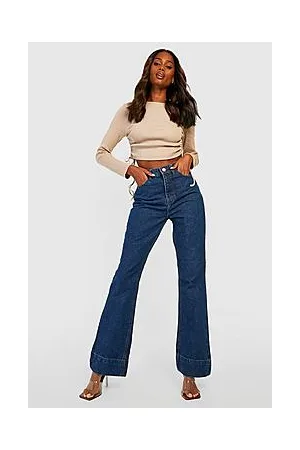 Boohoo High Waisted Flared Wide Leg Jeans