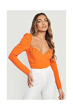 Boohoo Ruched Detail Scuba Bodysuit