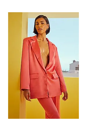 Boohoo Satin Tailored Relaxed Fit Blazer