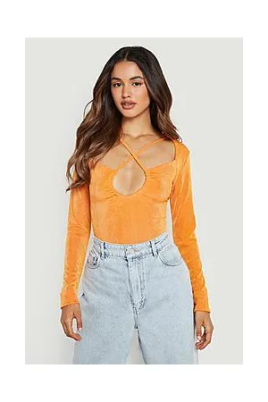 Boohoo Acetate Slinky Cut Out Bodysuit