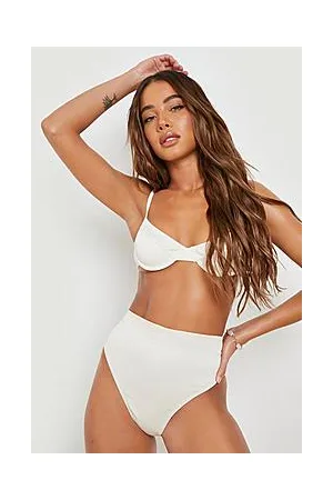 Boohoo Recycled Rib High Waisted Bikini Brief