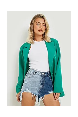 Boohoo Spliced Rip Denim Shorts