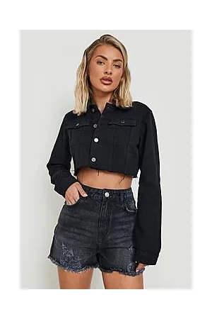 Boohoo Shred Hem Denim Shorts