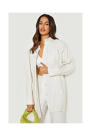 Boohoo Faux Leather Plisse Shacket