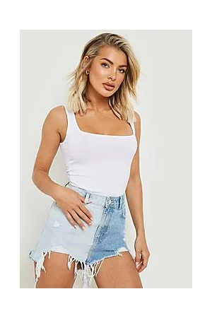 Boohoo Spliced Rip Denim Shorts