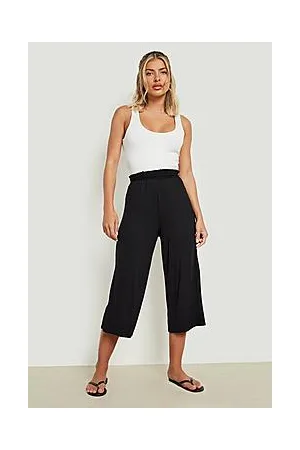 Boohoo Shirred Waist Jersey Culotte Trouser