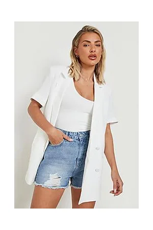 Boohoo Shred Hem Denim Shorts