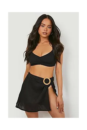 Boohoo Petite O-ring Tie Mini Beach Skirt