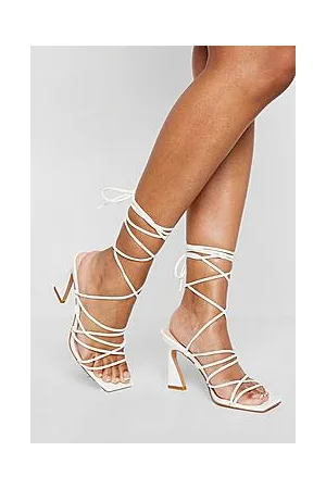 Boohoo Strappy Flared High Heel Sandal