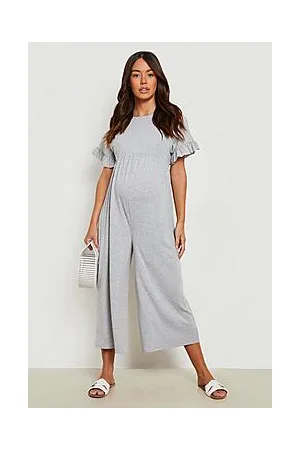 Boohoo Maternity Frill Sleeve Culotte Jumpsuit
