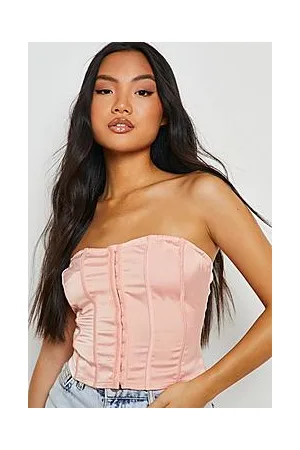 Boohoo Petite Satin Hook And Eye Corset Top