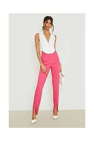 Boohoo High Waisted Woven Split Front Skinny Trouser