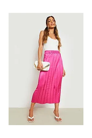 Boohoo Satin Pleated Midaxi Skirt