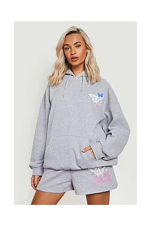 Boohoo Graffiti Butterfly Hoodie Short Tracksuit