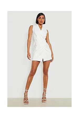 Boohoo Sleeveless Double Breasted Blazer Dress