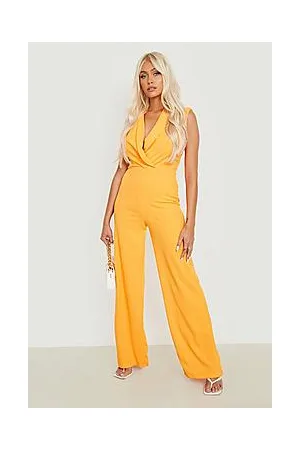 Boohoo Sleeveless Collared Wide Leg Jumpsuit