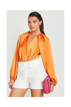 Boohoo Balloon Sleeve Plunge Bodysuit