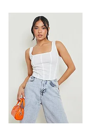 Boohoo Petite Scoop Neck Corset Top