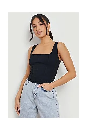 Boohoo Petite Scoop Neck Corset Top
