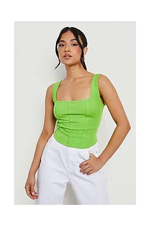 Boohoo Petite Scoop Neck Corset Top