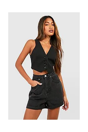 Boohoo High Waist Boyfriend Denim Short