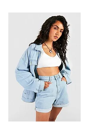 Boohoo High Waist Boyfriend Denim Short