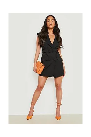 Boohoo Petite Sleeveless Self Belt Blazer Dress