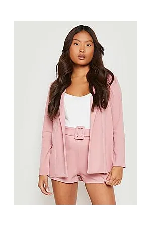 Boohoo Petite Blazer Self Fabric Belt Short Suit Set