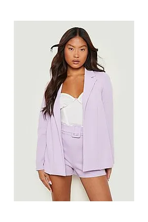 Boohoo Petite Blazer Self Fabric Belt Short Suit Set