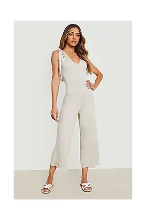 Boohoo Tie Strap Culotte Jumpsuit