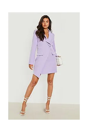 Boohoo Asymmetric Wrap Front Blazer Dress