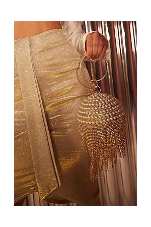 Boohoo Diamante Tassel Sphere Clutch