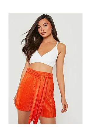 Boohoo Plisse Belted Short