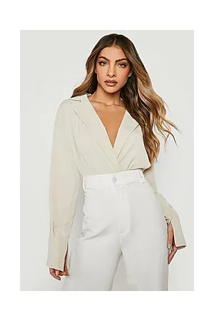 Boohoo Collared Split Sleeve Bodysuit
