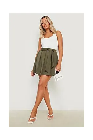 Boohoo Tie Waist Pleated Tennis Skirt