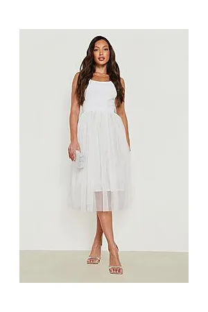 Boohoo Tall Boutique Tulle Mesh Midi Dress