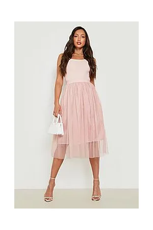 Boohoo Tall Boutique Tulle Mesh Midi Dress