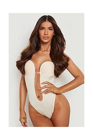 Boohoo Plunge Pull In Body Shaping Bodysuit