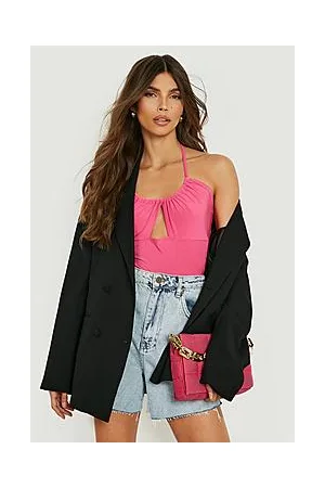 Boohoo Cut Out Ruched Detail Bodysuit