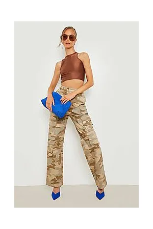 Boohoo Disco Slinky Racer Neck Crop Top
