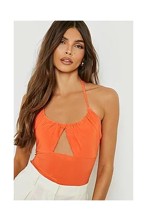 Boohoo Cut Out Ruched Detail Bodysuit