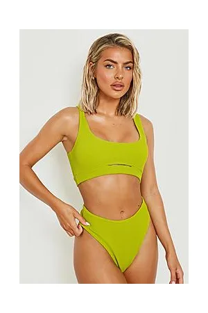 Boohoo Crinkle High Waisted Bikini Brief