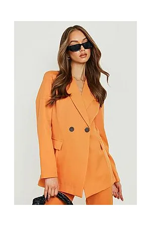 Boohoo Double Breasted Contrast Button Blazer
