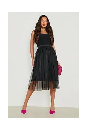 Boohoo Tall Boutique Tulle Mesh Midi Dress