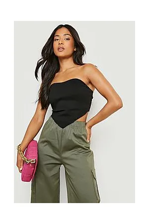 Boohoo Petite Woven Bandeau V Hem Corset