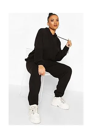 Boohoo Plus Knitted Hoodie Loungewear Set